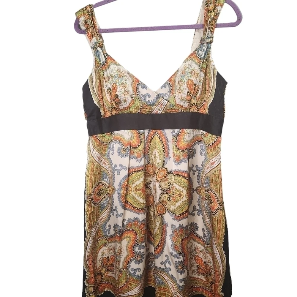 100% Silk Muse for Boston Proper Paisley Dress Sz.14 Vintage - Picture 5 of 8